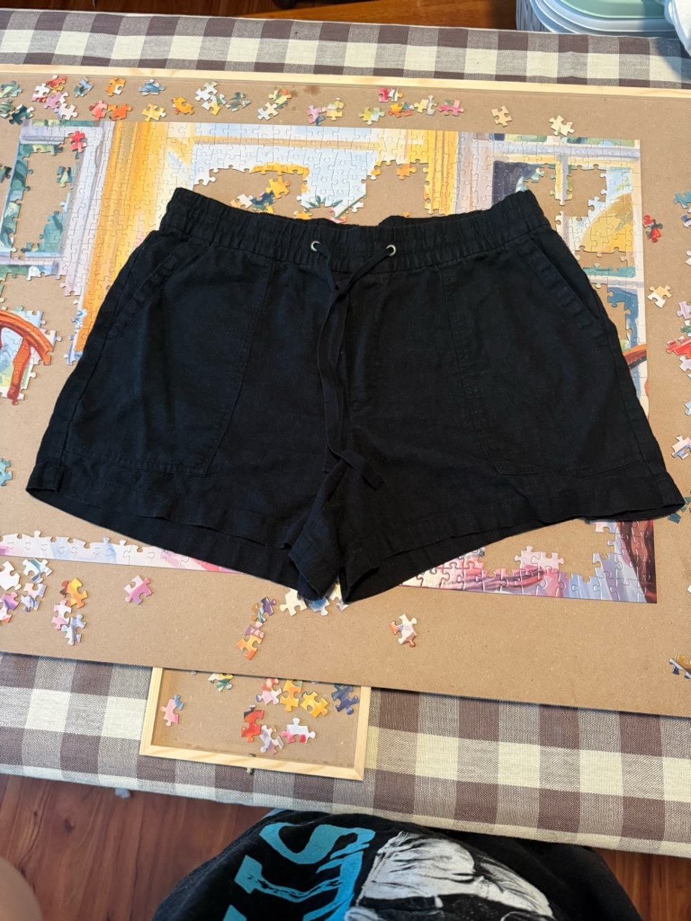 GAP Black High-Waist Drawstring Shorts